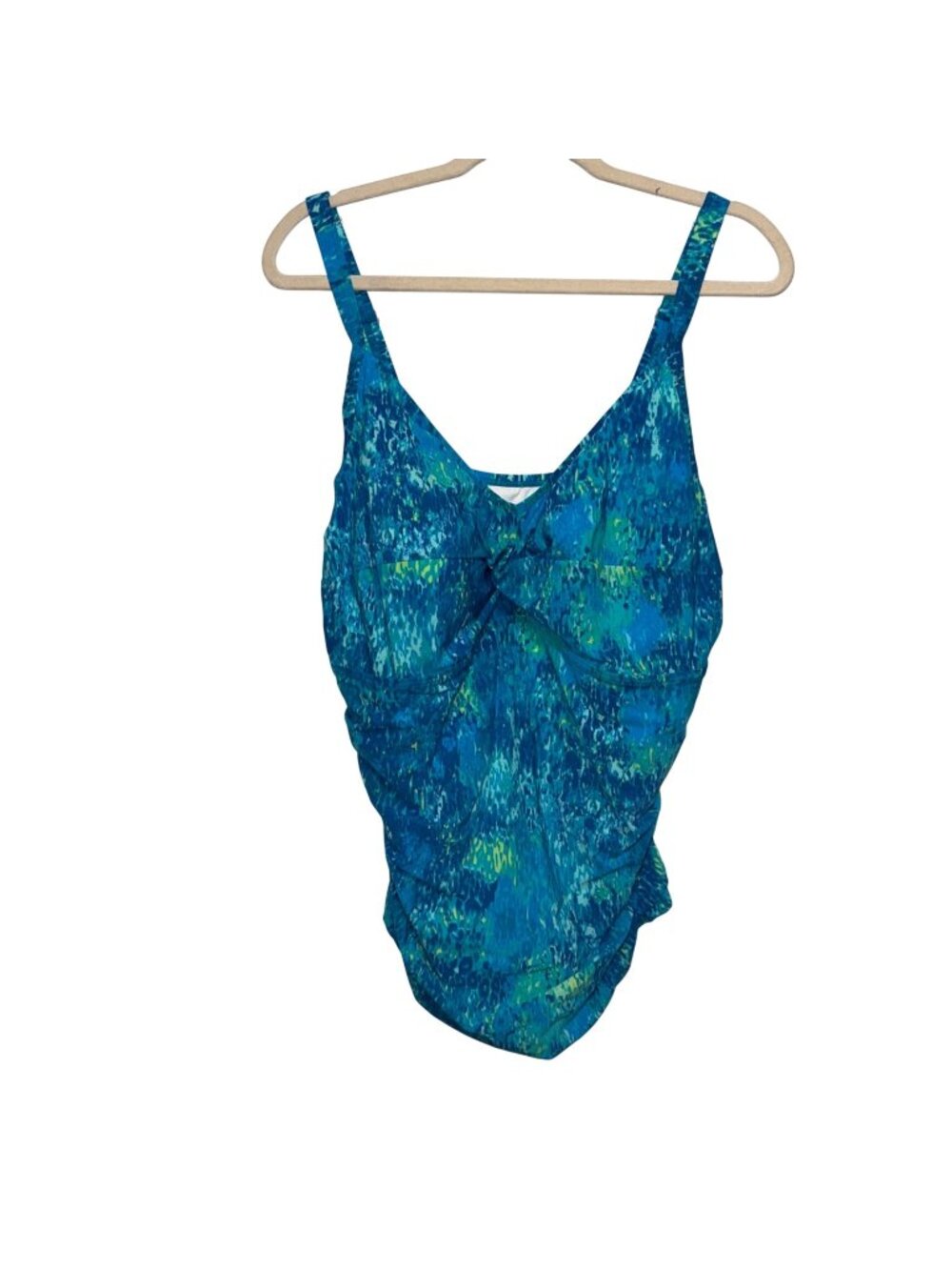 NWT Womens Blue Swim Tankini Adjustable Straps & Padded Cups Sunblocking